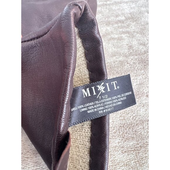 Mixit Women's Leather Gloves Size 7/12 Chocolate Brown - Picture 5 of 8